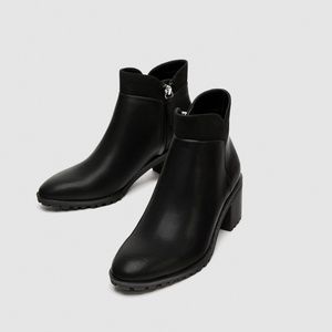 NWT Zara Ankle Boots with Track Sole